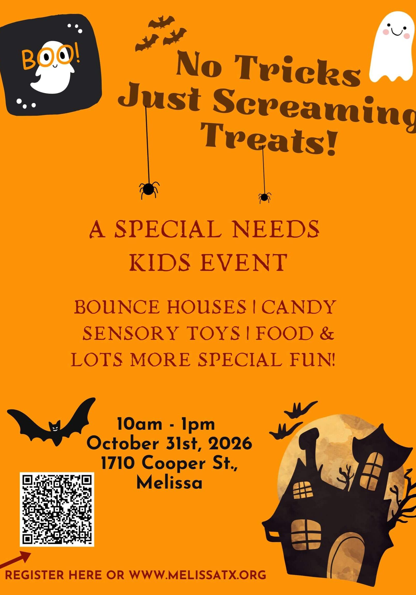 '26 BOO! Special Needs Kids Event Flyer